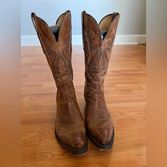 Lucchese Brown Western Boots - Picture 2 of 9